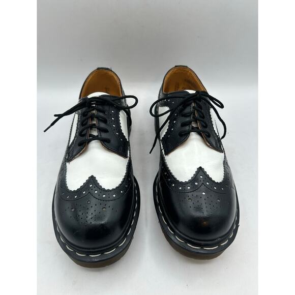 Dr. Martens Made in England Rare VTG Black White Brogue Oxford Wingtip & Chunky - Picture 11 of 12